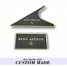 Gold plated metal etching brand name plate